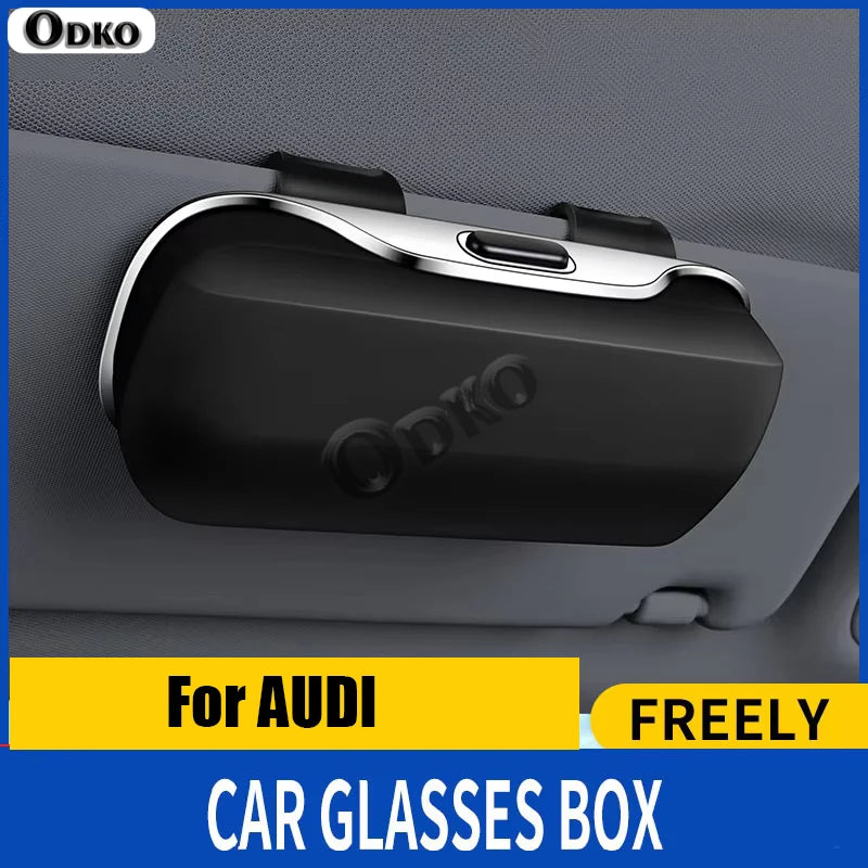 For Audi A1 A2 A4 A6 Q5 Q7 Q8 Accessories Car Visor Sunglasses Glasses Case Clip BoxSun Visor Clip-On OEM Design Eyeglass Case