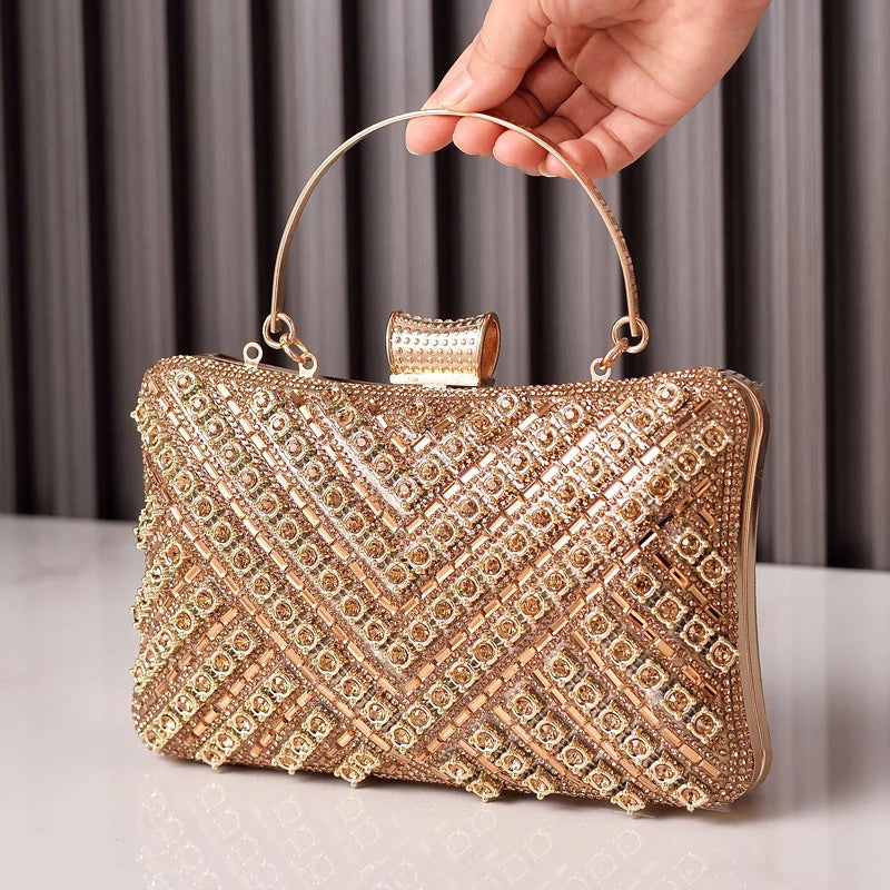 2025 new diamond-encrusted dinner bag colorful high-end banquet bag fashionable rhinestone bag