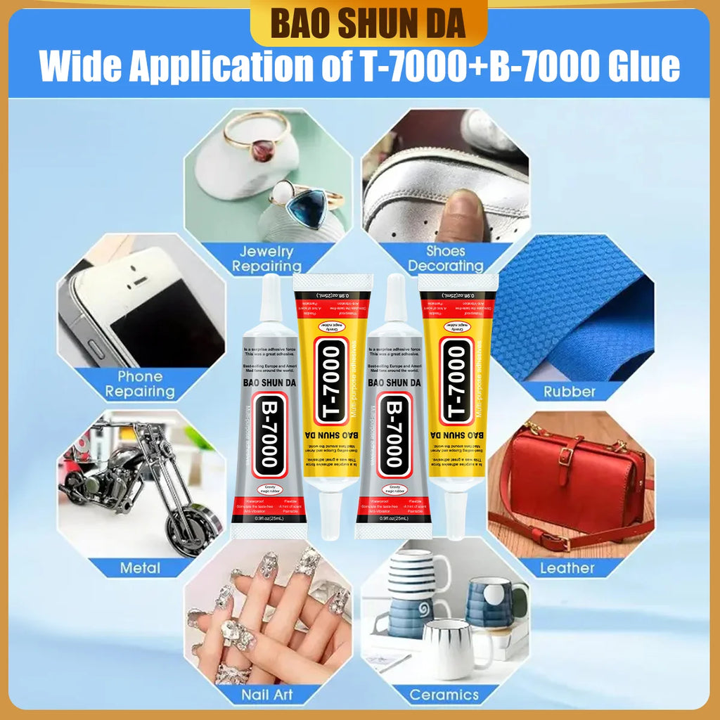 Transparent adhesive B-7000 and black T-7000, 25ml/50ml/110ml, handmade jewelry, quick-drying waterproof resin glue, phone screen repair glue, universal adhesive for DIY jewelry