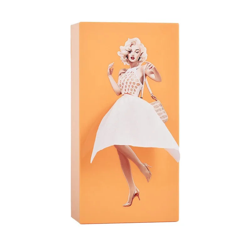 Luxurious Tabletop Decorative Piece - Anime Girl Tissue Dispenser with Elegant Fluffy Skirt Tissue Box  Car Tissue Holder