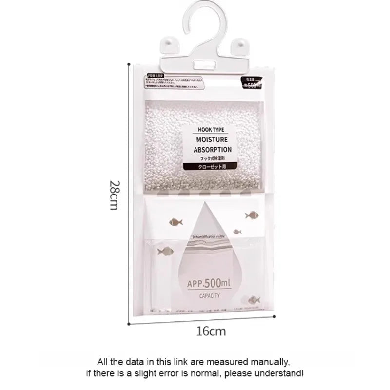 Hanging Dehumidifier Bag with Hook Household Hanging Dry Bag Desiccant MoistureProof Mildew Absorbent for Home Bathroom Wardrobe