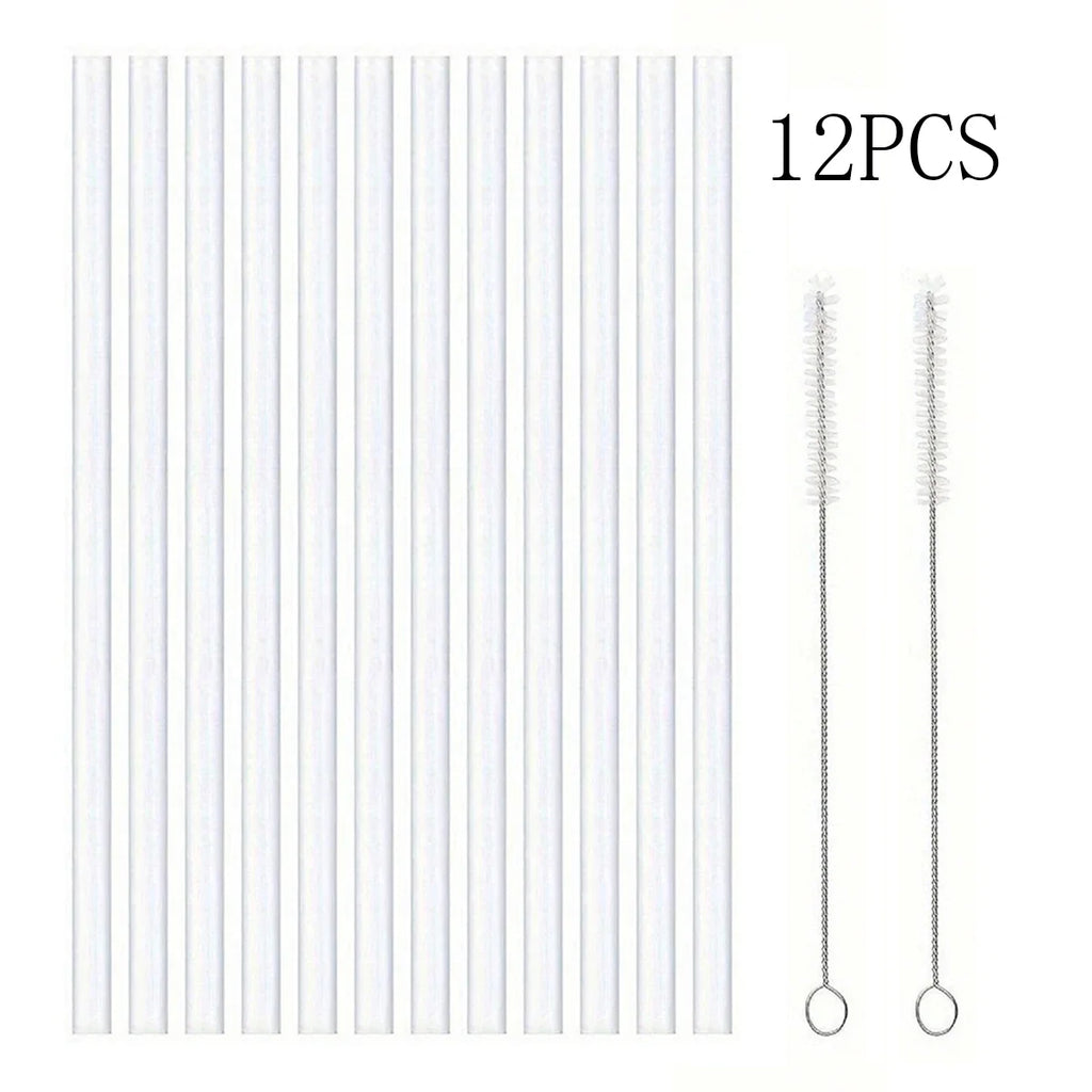 4/812pcs Replacement Straw Compatible for Stanley 20 oz 30 oz 40 oz Cup Tumbler, Clear Reusable Straws with Cleaning Brush