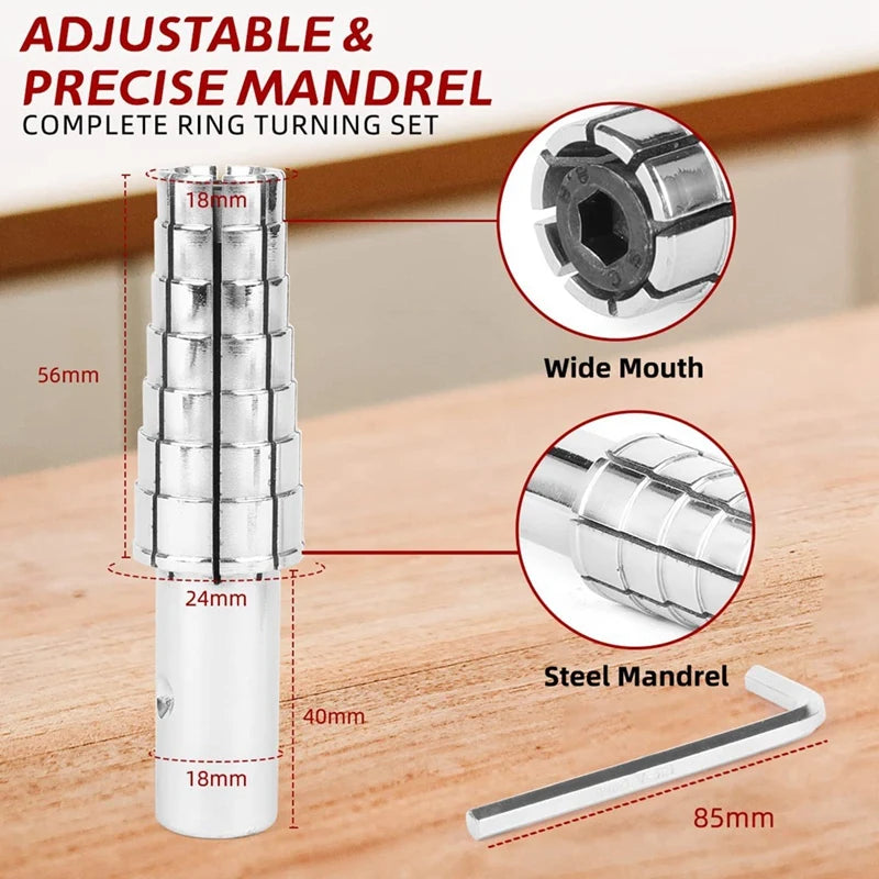 Expanding Stainless Steel Ring Mandrel With Hex Key-Heavy Duty Ring Shaper Tool For Ring Turning And Ring Making7.5-10.5