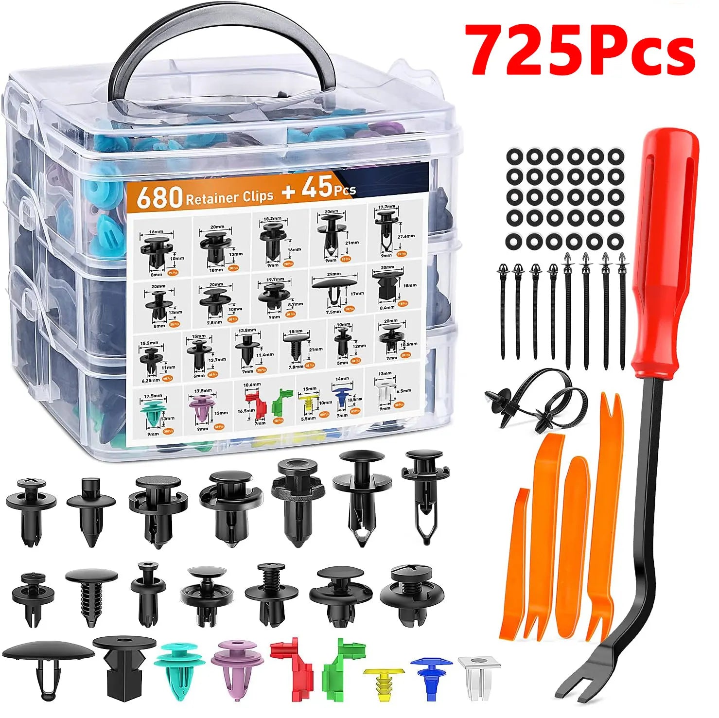 Car Plastic Fastener Clips Kit Car Trim Plastic Rivets Push Retainer Clips With Door Trim Panel Tools Set