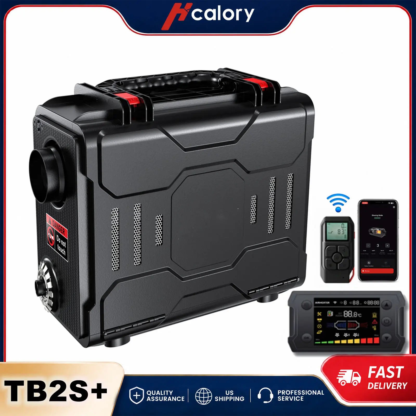 Hcalory TB2S+ 8KW Diesel Heater 6L Toolbox 2S Plus Portable Diesel Air Heater All in One 110/12/24V with App Control, Automatic Start and Stop Altitude Mode Functions for RV Garage Camper Fishing