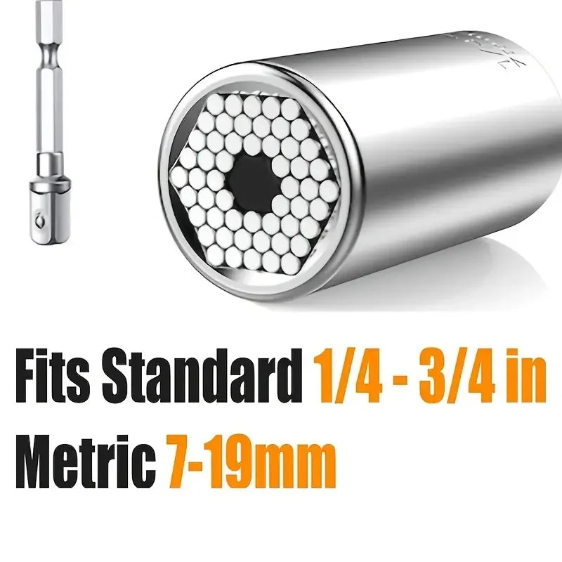 Multifunctional 7 to 19mm Magic Socket Multi Purpose Wrench Extension Rod Electric Hand Drill Screw Tool Set