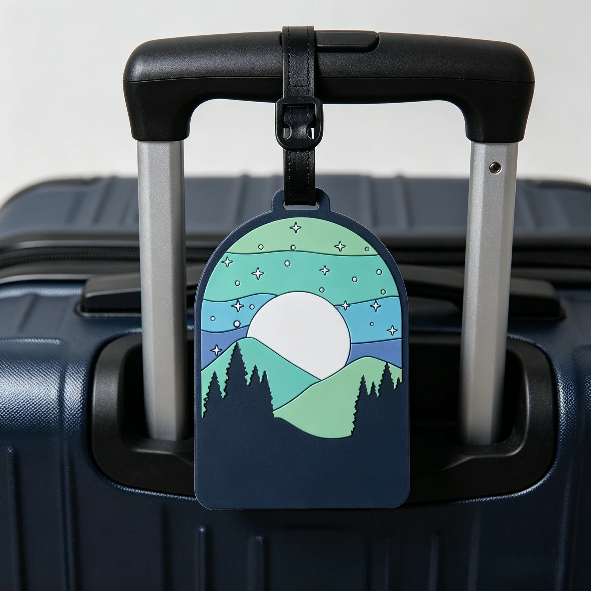 Luggage Tag for Suitcases,Mountain and Tree Sunset Landscape Baggage Tags Identifiers for Travel,Privacy Protection Travel Bag