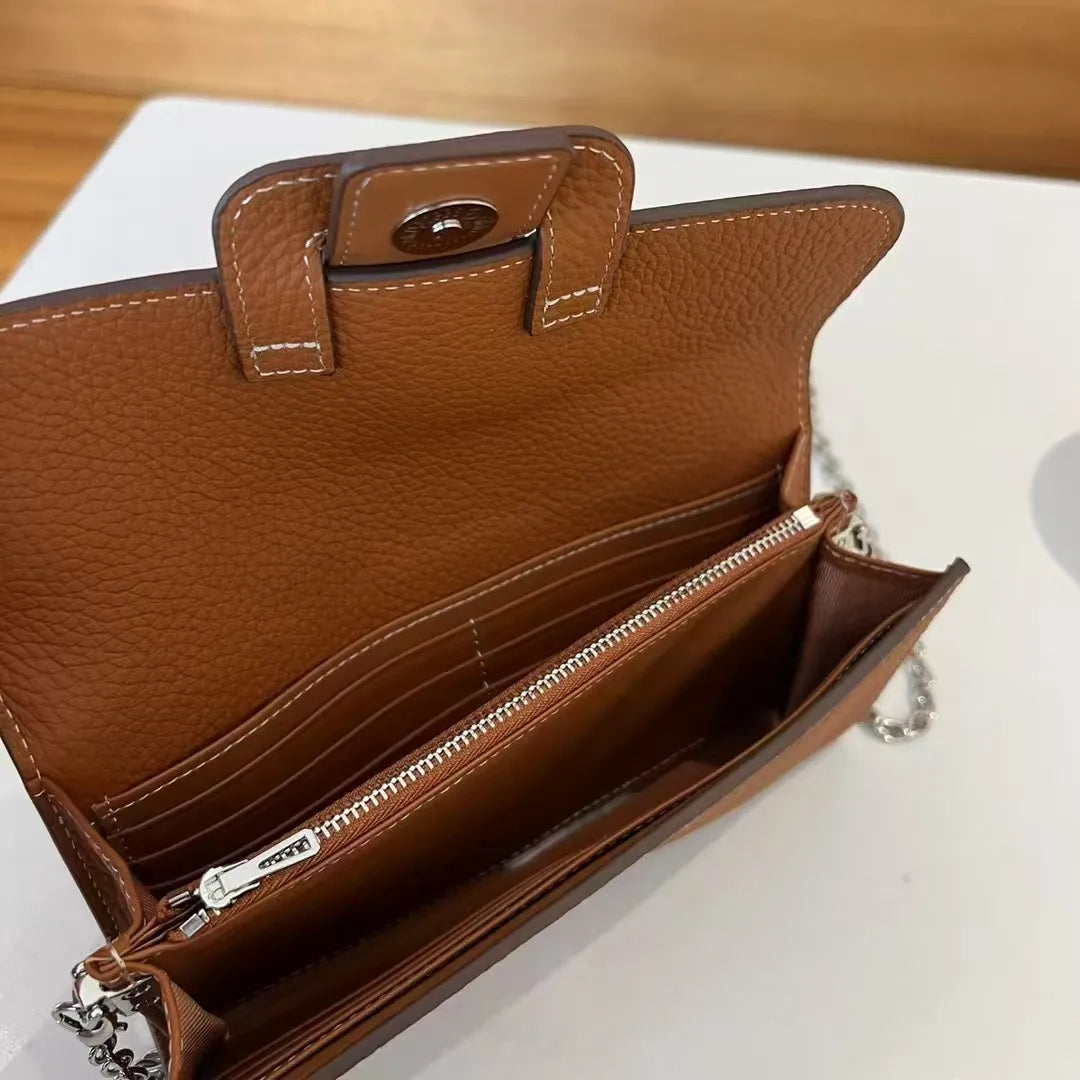 2025 Latest Light Luxury High Quality Lychee Pattern Cowhide Clutch Bags Fashion Lady Genuine Leather Shoulder Bags