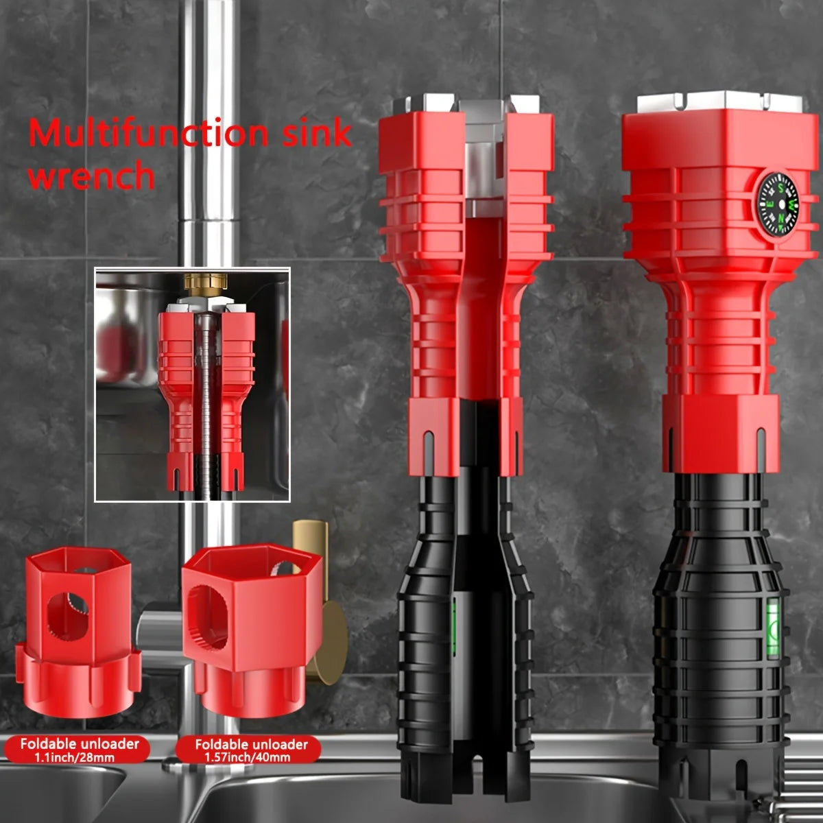 1pc  Bathroom & Kitchen Faucet Repair Tool Set - 24-in-1 Flume Wrenches