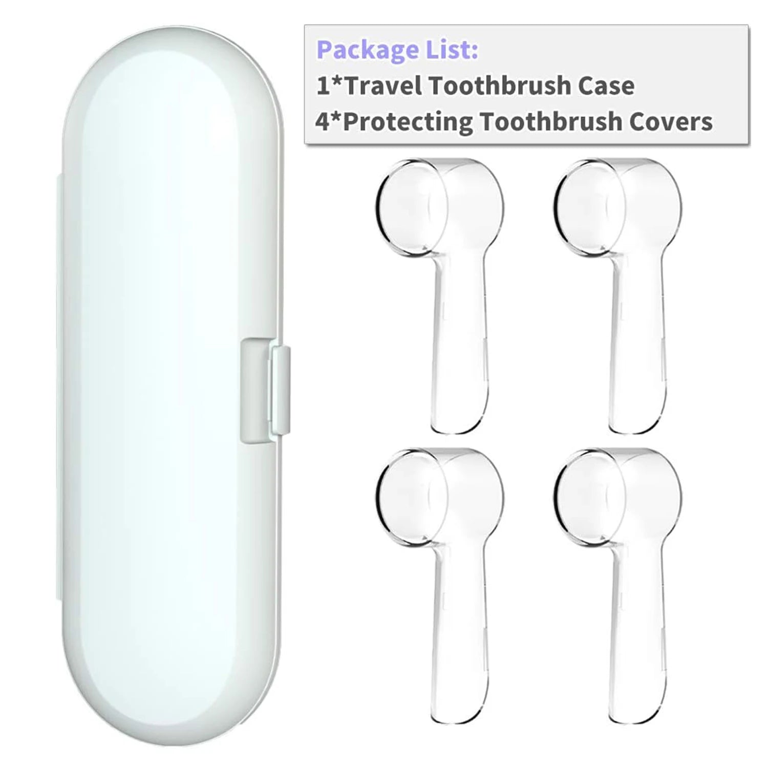Electric Toothbrush Case for Traveling for Oral-B/Philips Sonicare Electric Toothbrush with 4PCS Covers Caps (P