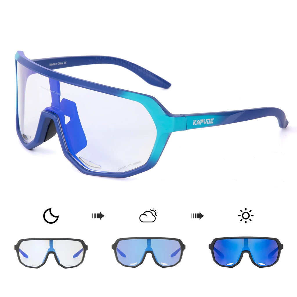 Photochromic Cycling Sunglasses Kapvoe Women Man Luxury Gold Glasses Driving Fishing Fashion Travel Golf Women Bike Goggles