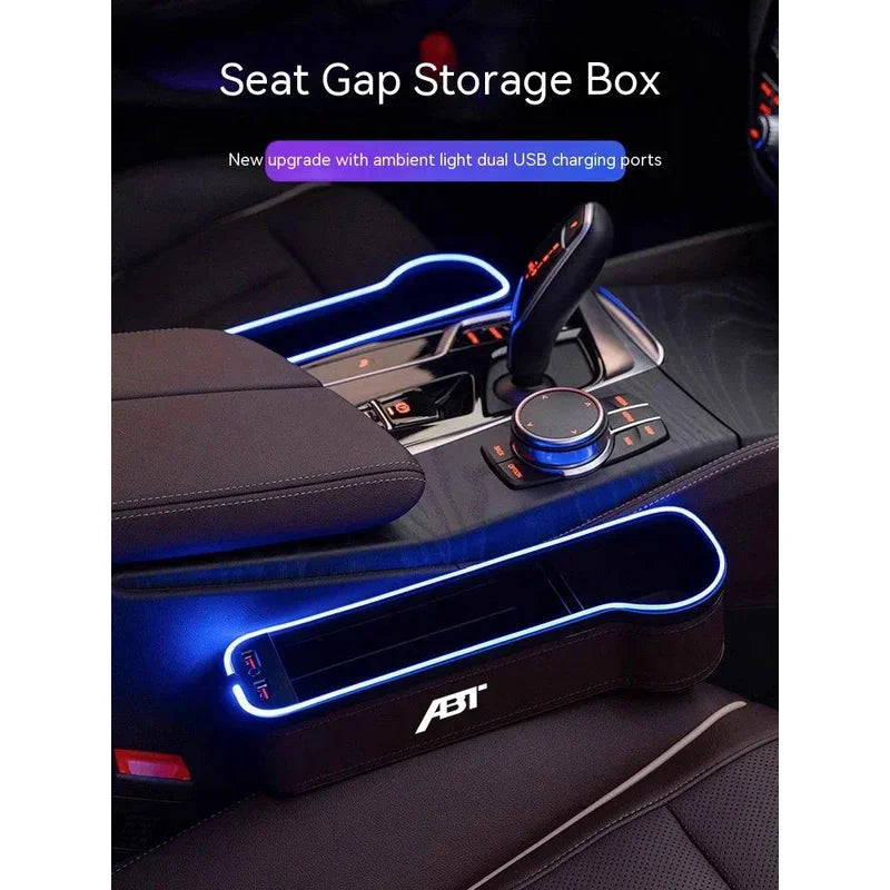 Car seat gap led 7 color festoon storage box for Audi ABT Q2 Q3 Q4 Q5 Q7 Q8 A1 A2 A3 A4 A5 A6 A7 A8 S3 S4 S5 S6 TT RS3 RS4 RS5 6