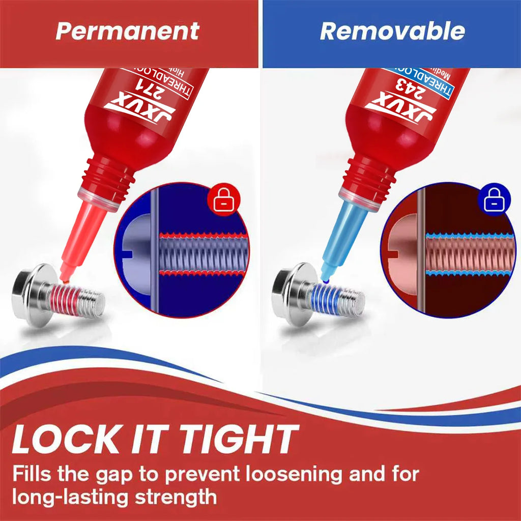 1-10pcs 243/271 10ml Threadlocker Medium Strength Threadlocker Anti Rust Blue Thread Locking Agent Adhesive Caulk Adhesives Sealer Quickly Cured Thread Locking Agent Sealant for Screws.