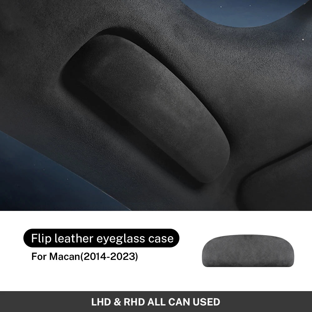 Italian Premium Suede For Porsche Macan 2014-2023 Cayenne Panamera 2018-2023 Glasses Case Storage Box Sunglasses Holder