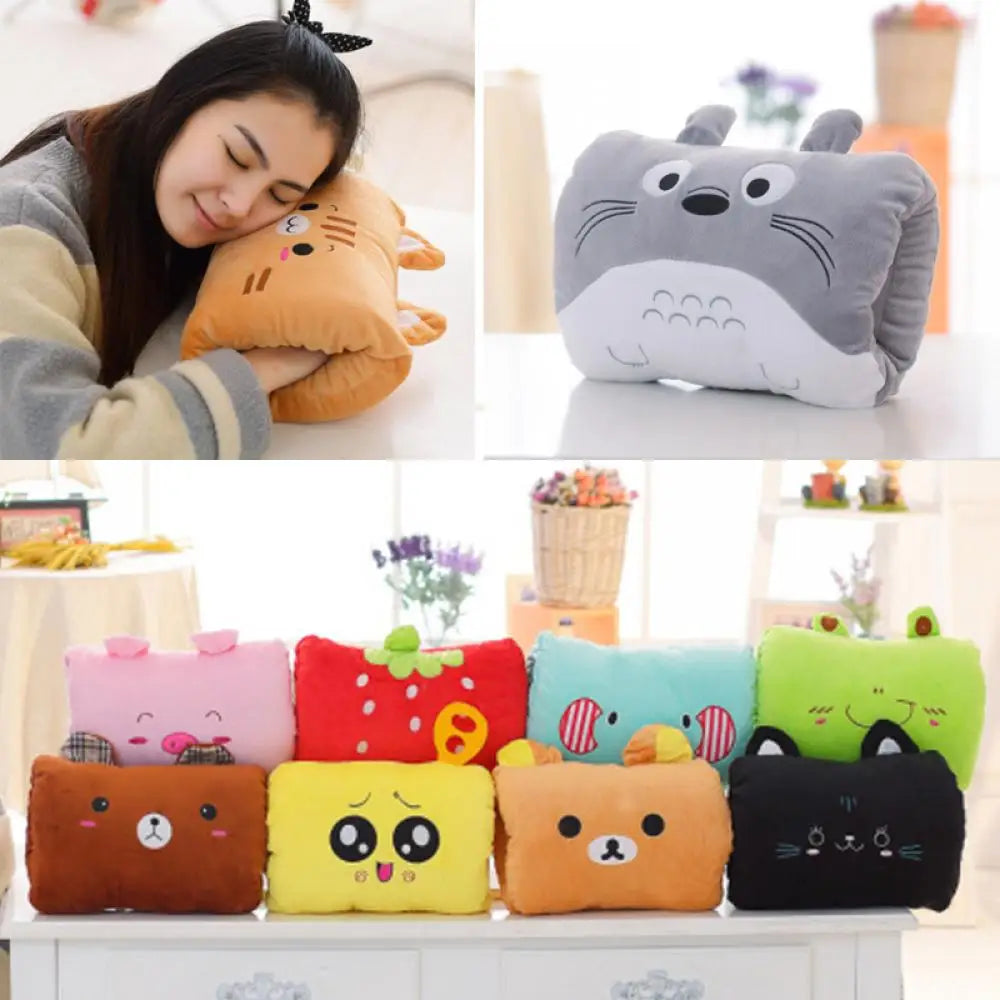 Pink Bear Children's Plush Pillows Hand Warmers Gloves Adults Cartoon Nap Pillows Cushions Creative Hand Warmers Plush Winter