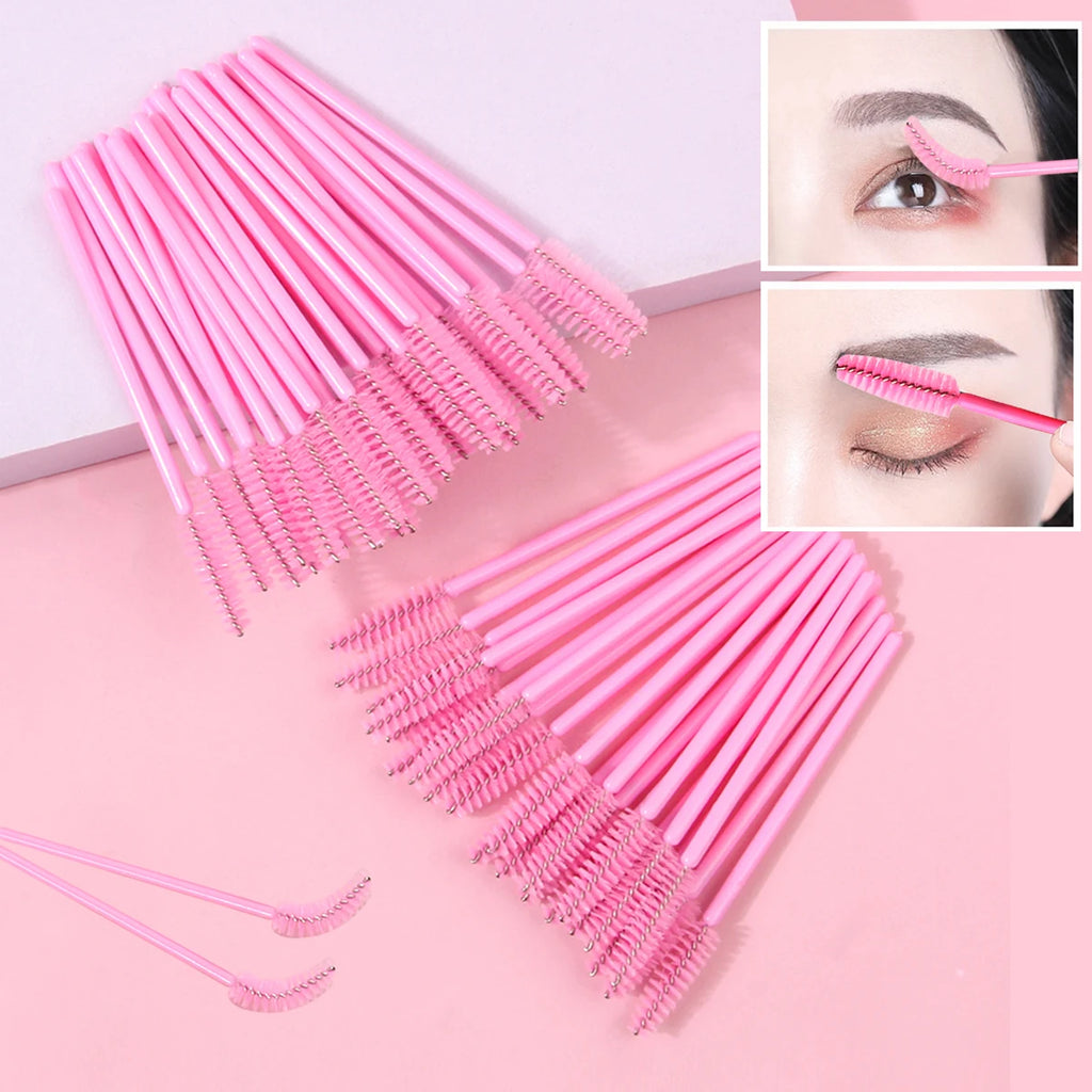 50pcs Reusable Crystal Rod Eyelash Brush Eyelash Comb Eyebrow Comb Eyelash Curl Spiral Multi Purpose Portable Makeup Brush