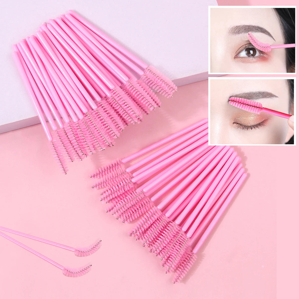 50pcs Reusable Crystal Rod Eyelash Brush Eyelash Comb Eyebrow Comb Eyelash Curl Spiral Multi Purpose Portable Makeup Brush