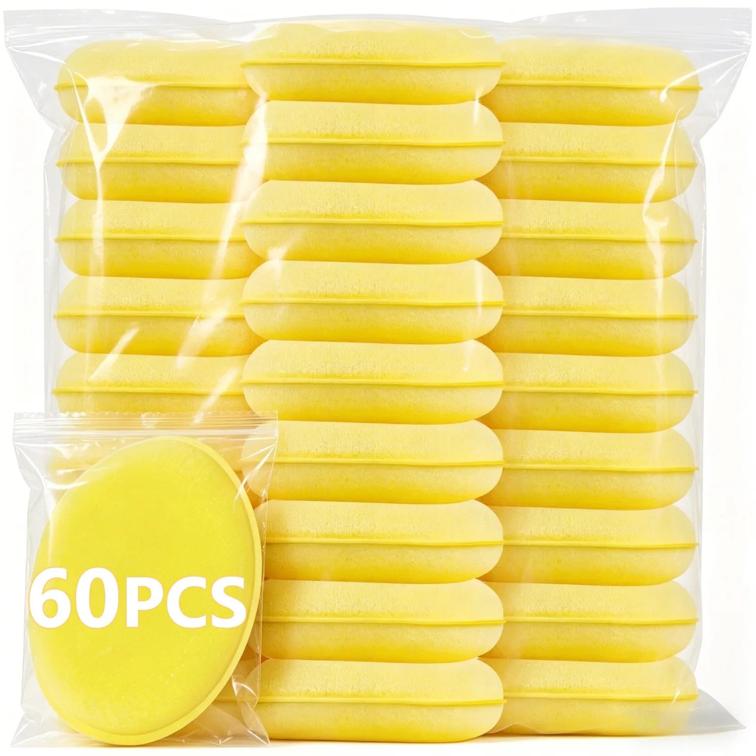 60-12PCS Car Waxing Polish Wax Foam Sponges High Density Detailing Applicator Pad Soft Sponge Detail Washing Car Cleaning Tool