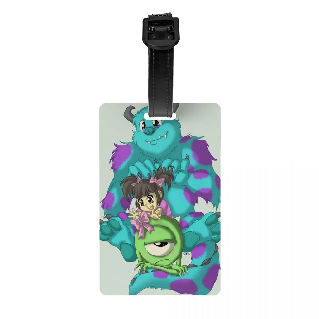 Custom M-Monsters Anime University Luggage Tag Travel Bag Suitcase Privacy Cover ID Label
