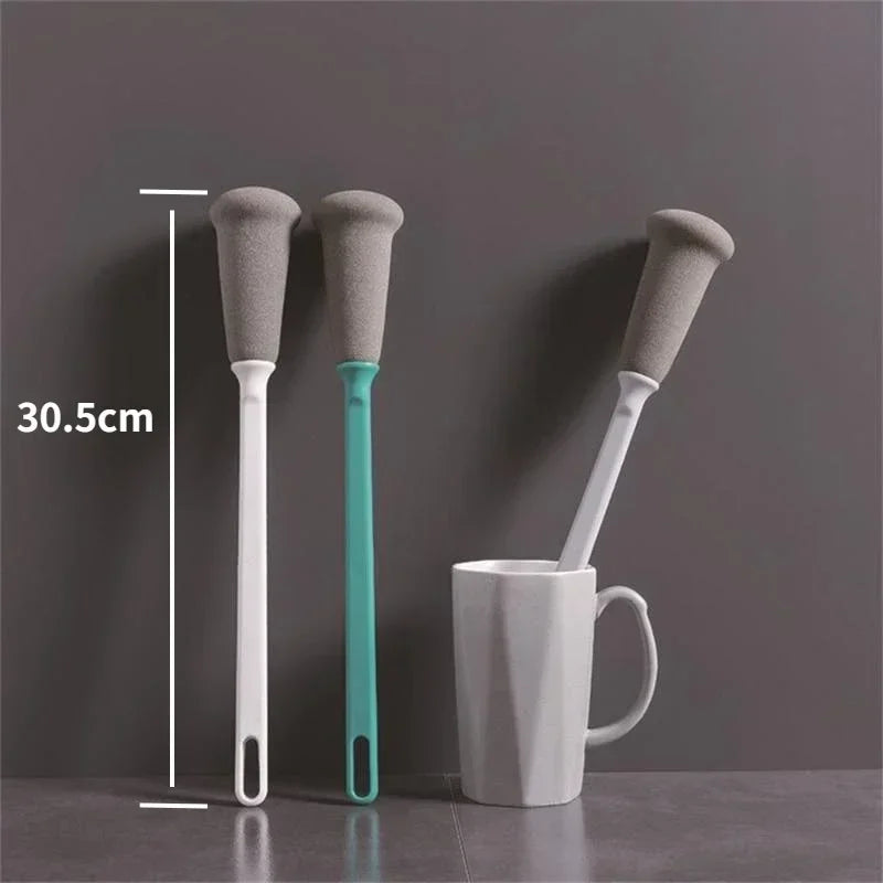Long Handle Sponge Cup Brush Milk Bottle Wineglass Cups Clean Brush Tea Cup Thermos Bottle Brush Sponge Brush Cleaning Tool