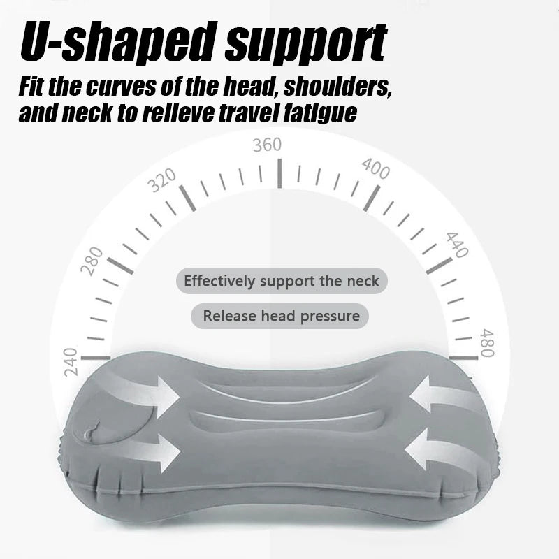 Camping Inflatable Pillow Portable Ultralight Travel Hiking Air Sleeping Pillow for Neck and Lumbar Support Camping Travel