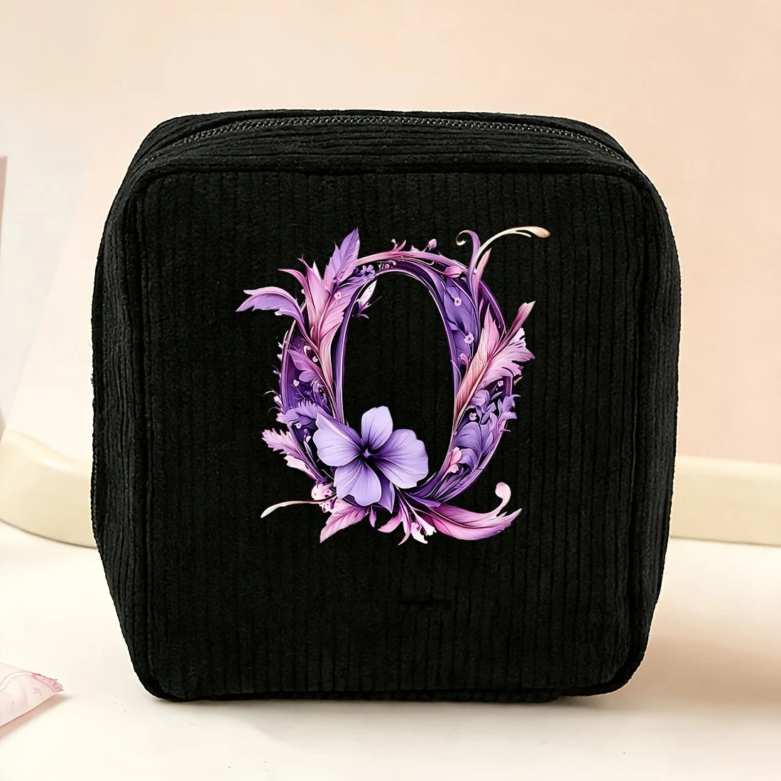 New Fashionable Purple Letter-Patterned Sanitary Napkin Storage Bag, Multifunctional Portable Travel and Daily Storage Bag, Ideal Gift Choice for Girls