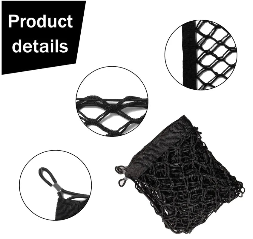 Universal Large Car Cargo Net Nylon Elastic Mesh Luggage Cargo Storage Pickup Tidy Net for Van SUV Truck Mesh Network Pocket