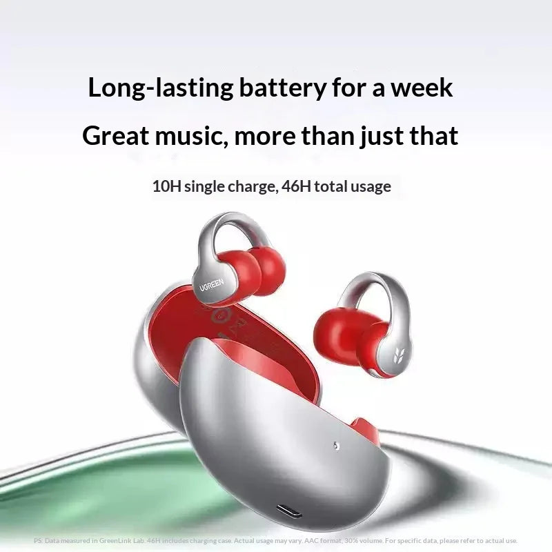 UGREEN Hitune X8 WS223 Open Ear Clip Headphones Dual-device Connection Ai Bluetooth Headset Super Long Batterylife Waterproof