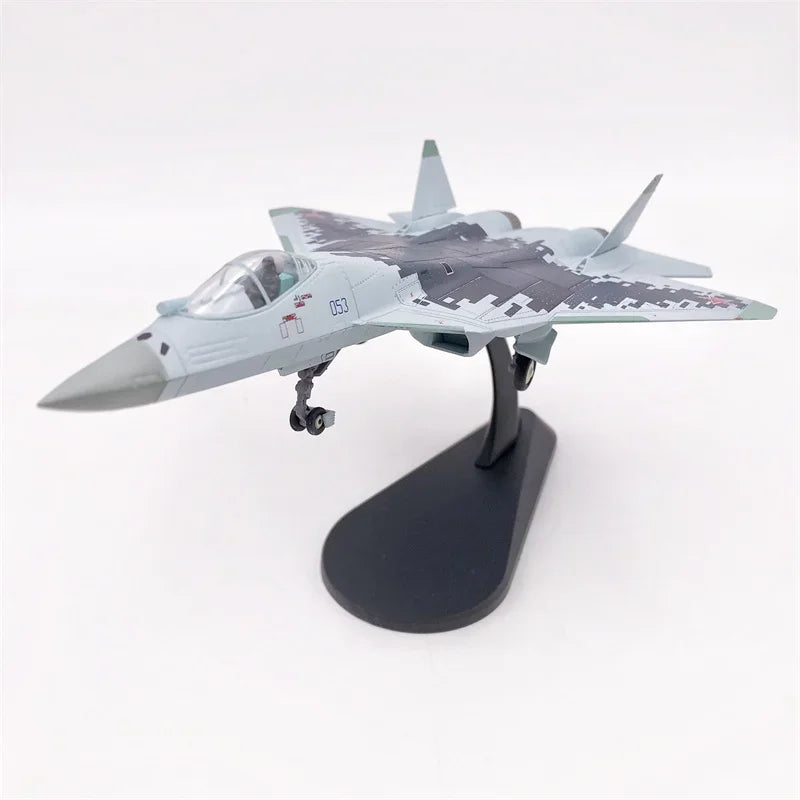 Diecast Metal Alloy 1/100 Scale Russian Su 57 SU57 Fighter Airplane Aircraft Replica Model Su-57 Plane Model Toy For Collection