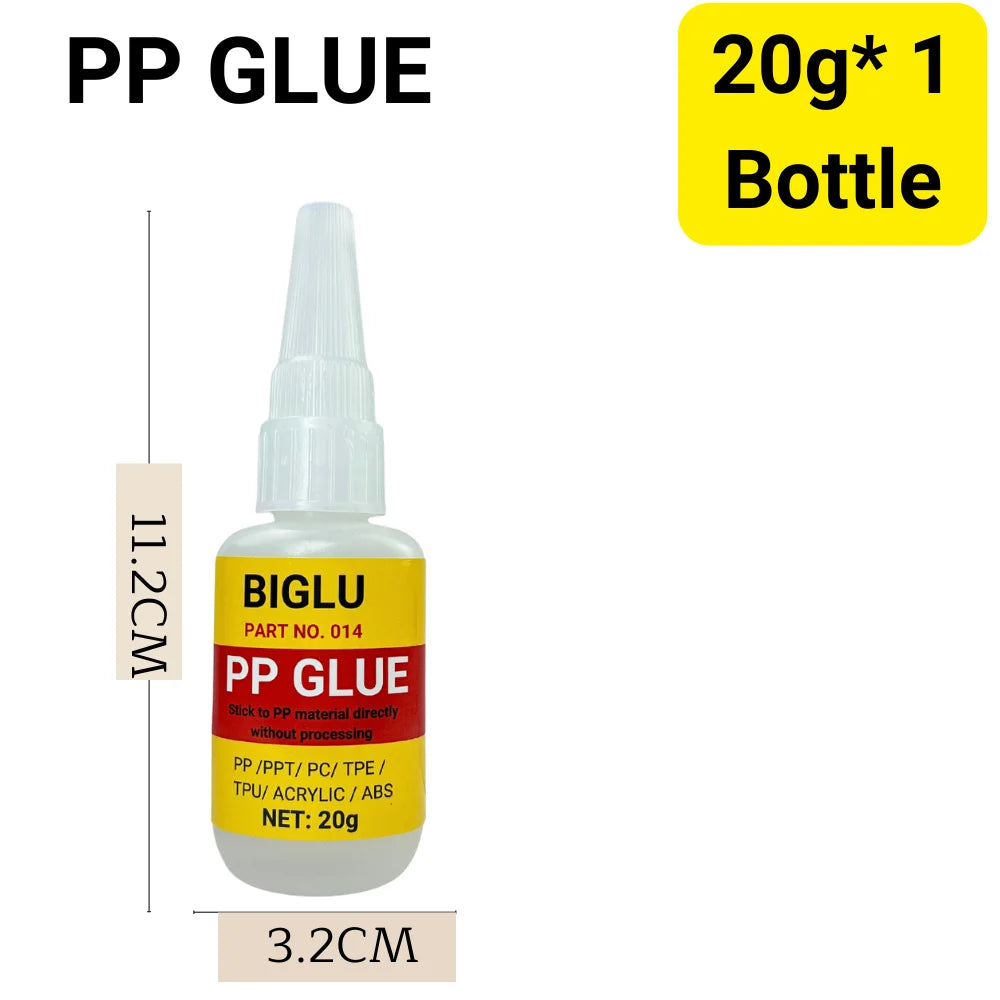 20g Instant Polypropylene (PP) Adhesive Without Any Special Processing Quick Dry Directly Bonds Plastic PPT PC ABS PVC TPE TPU