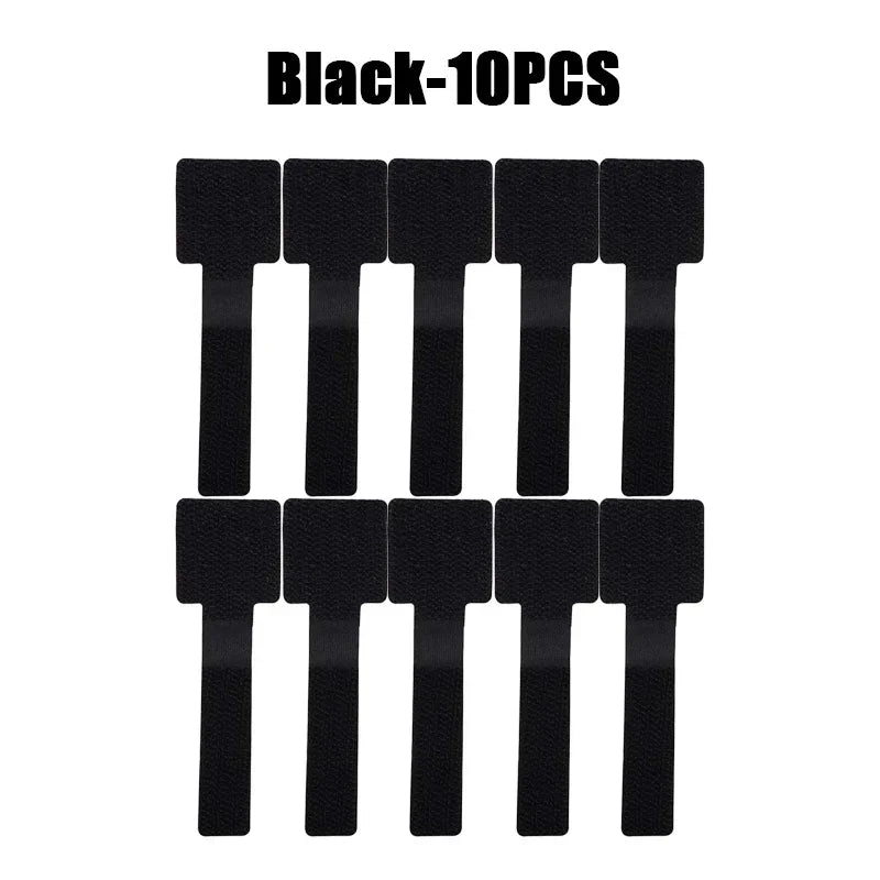 10-100Pcs Reusable Cable Tie Velcro Ties Self-Adhesive Power Cord Cable Holder Adjustable Cord Storage Desktop Organiser Manager