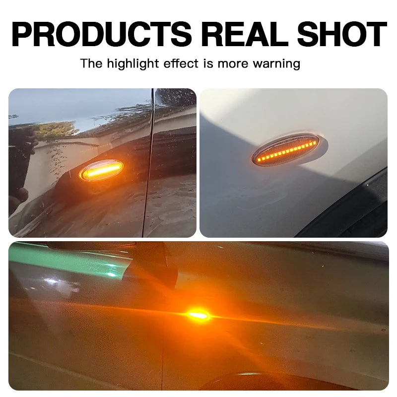 2PCS LED Side Marker Turn Signal Lights Canbus For Renault Koleos 08-11 For Smart Forfour For Nissan NP300 Navara 14- Note 06-