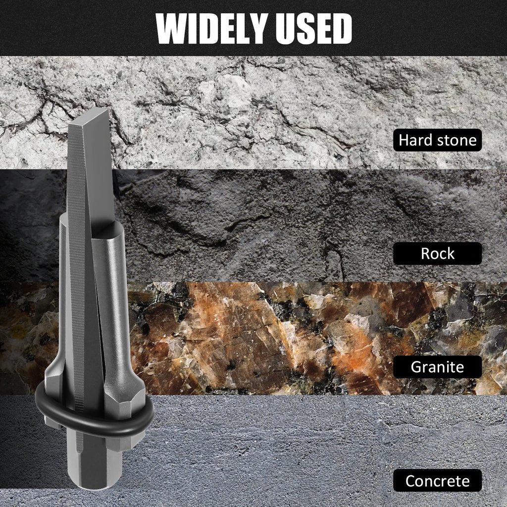 5/10Pcs Stone Splitting Tool Heavy Duty Steel Rock Splitters with Feathered Shims And Drill Guide for Granite Marble Demolition