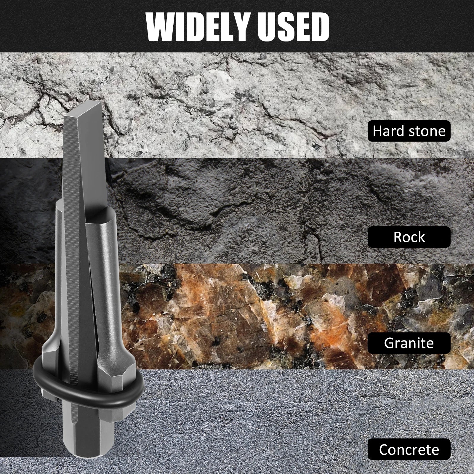 5/10Pcs Stone Splitting Tool Heavy Duty Steel Rock Splitters with Feathered Shims And Drill Guide for Granite Marble Demolition