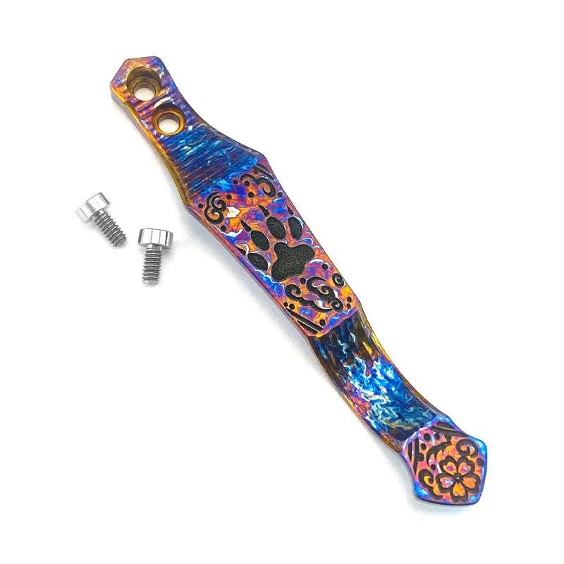 8 Types CNC Knife Titanium Pocket Clip With Screws for Rick Hinderer XM18 XM24 Knives Punisher Cross Horse Head  Claw Pattern