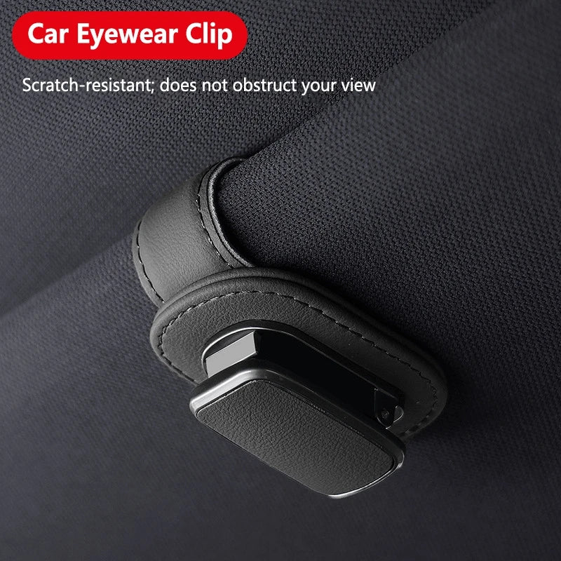 Universal Car Sunglasses Holder Magnetic Eyeglass Hanger Clip Magnetic Leather Eyeglass Hanger Clip Car Decoration Accessories