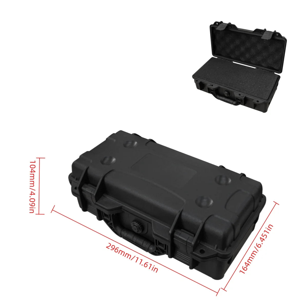 Waterproof Vehicle Maintenance and Repair Toolbox With Pre-cut Universal FOAM, Hard Shell PP Suitcase Portable Wear-Resistant Sh