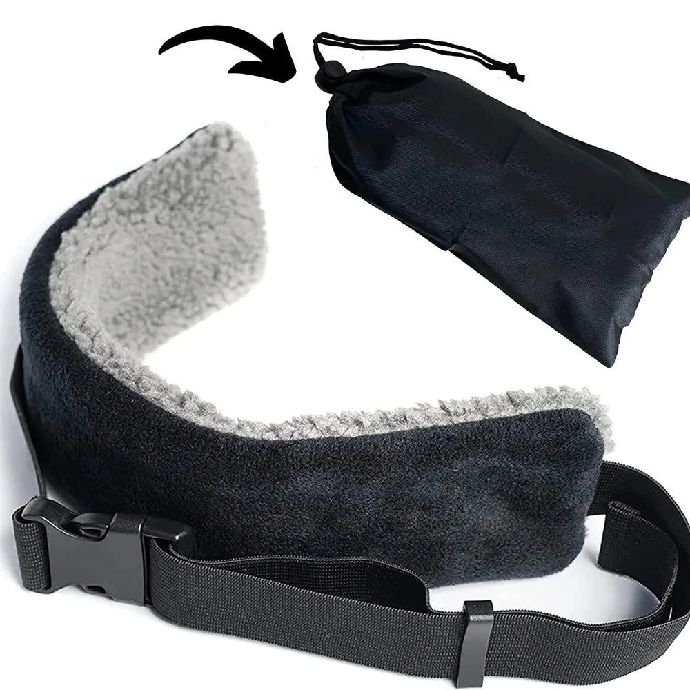 Adjustable Travel Pillow Alternative Comfortable Compact Head Support Strap Airplanes & Cars Neck Support Band For Head Bobbing