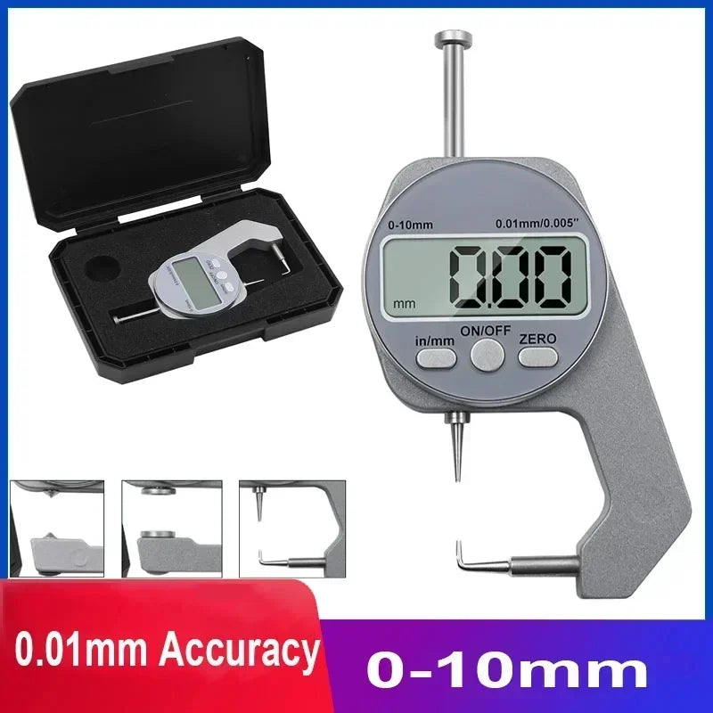 0.01mm Accuracy Electronic Digital Thickness Gauge Meter 0-10mm  Wall Thickness Measurement Tools For Paper Cloth Thin