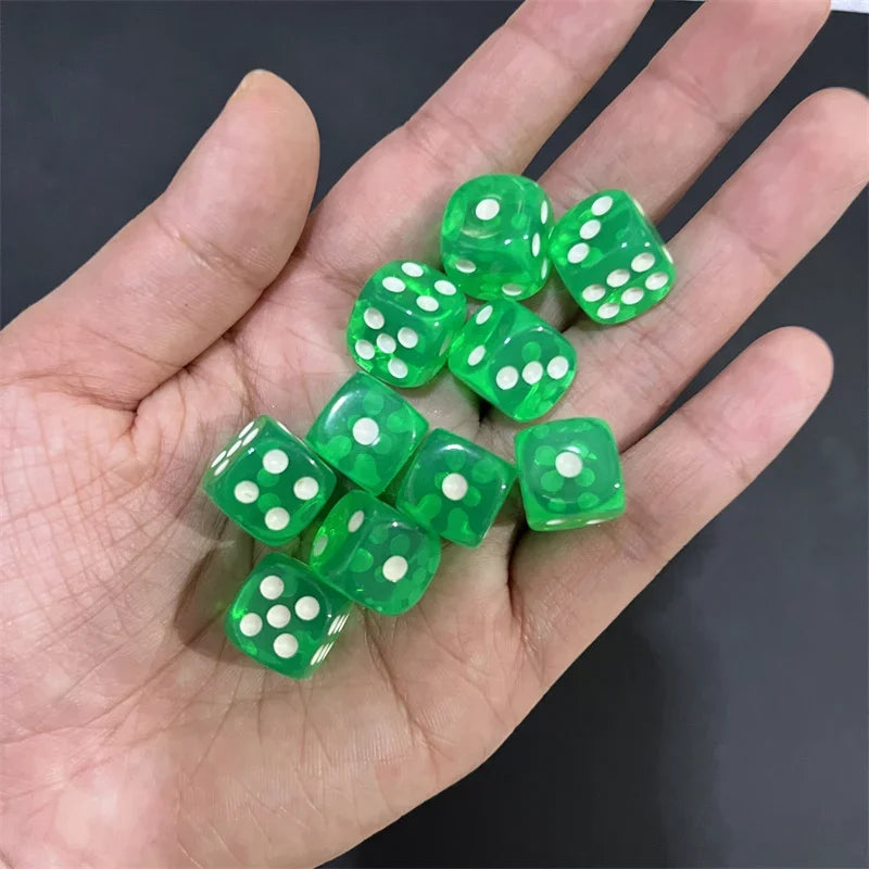 50pcs/Pack High Quality New 12mm Acrylic Transparent D6 Point Dice #12 Round Corner Boutique Dice