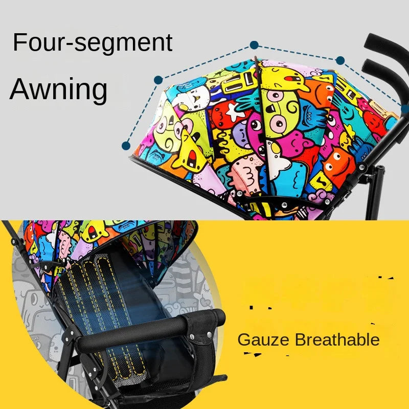 Baby Buggy Can Sit or Lie Down Lightweight Folding Locket Umbrella Car Baby 0 to 3 Years Old Child Stroller