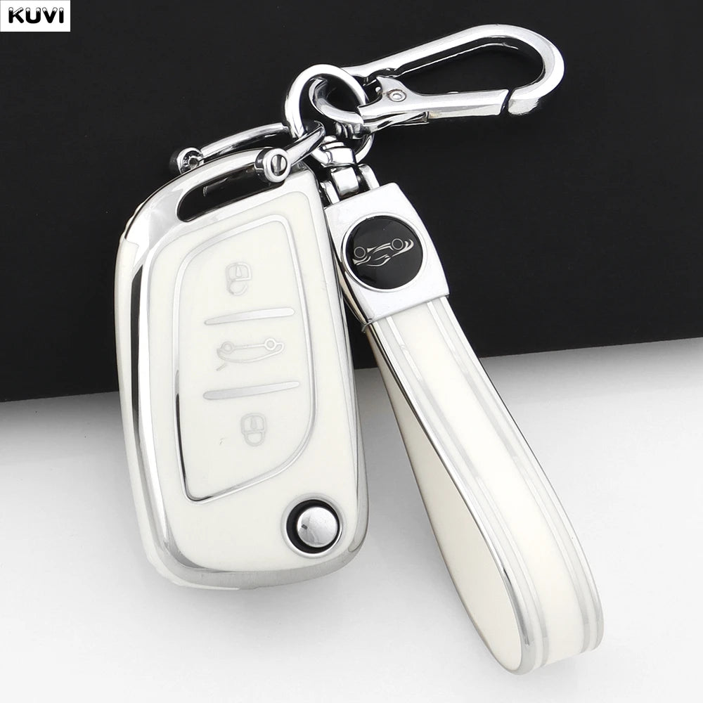 Fashion TPU Car Flip Key Case Cover Shell For Citroen C1 C2 C3 C4 C5 XSARA PICA For Peugeot 306 407 807 For DS DS3 DS4 DS5 DS6