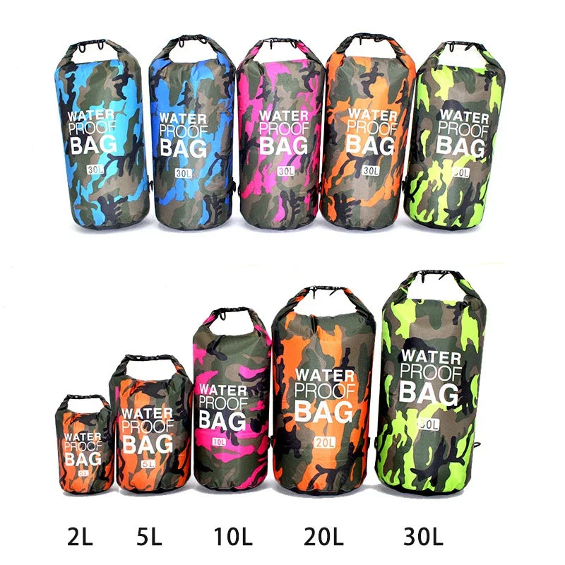 Men's and women's waterproof bags, outdoor sports bags, suitable for swimming, boating, kayaking, rafting and traveling