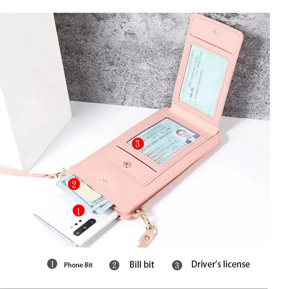 Multi-functional Cell Phone Touch Screen Clutch Bag Women's Wallet Large Capacity Travel Card Holder Passport Holder