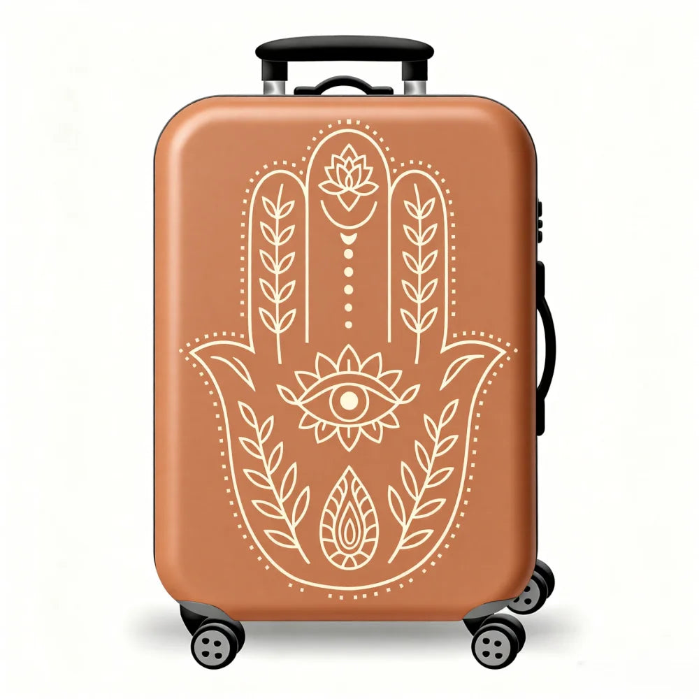 Washable cartoon dog abstract line printed suitcase cover, elastic all-inclusive protective cover, standard tie rod suitcase.
