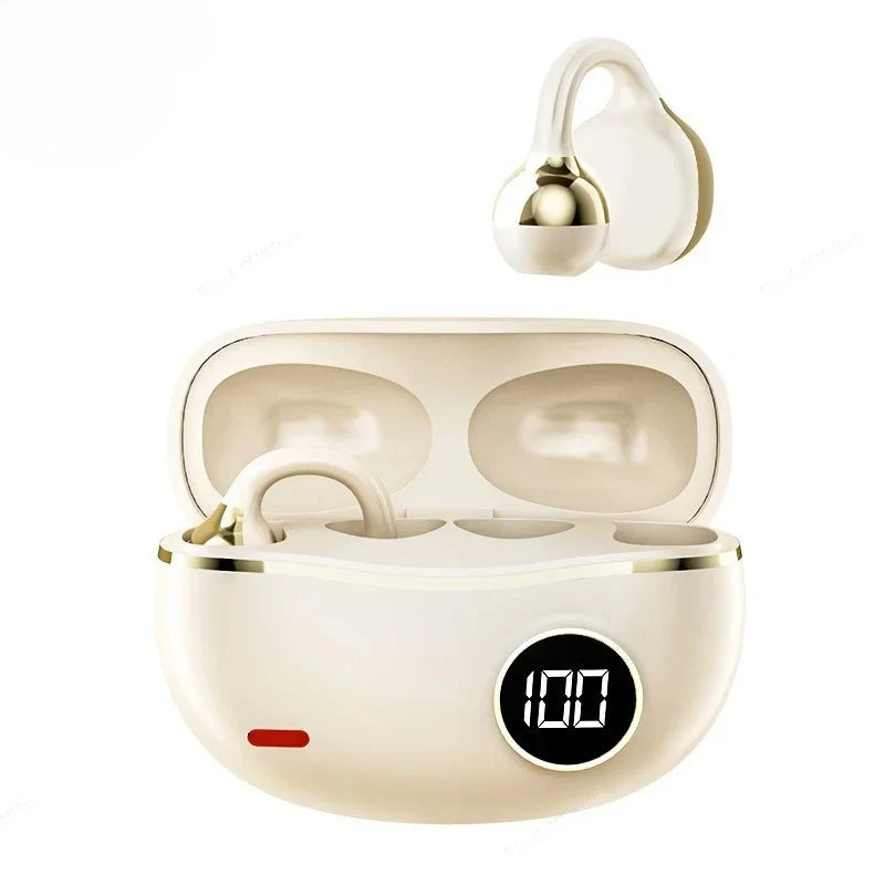 TWS Wireless Bluetooth Earphones with Digital Battery Percentage Display Built-In HD Microphone for Crystal-Clear Voice Calls