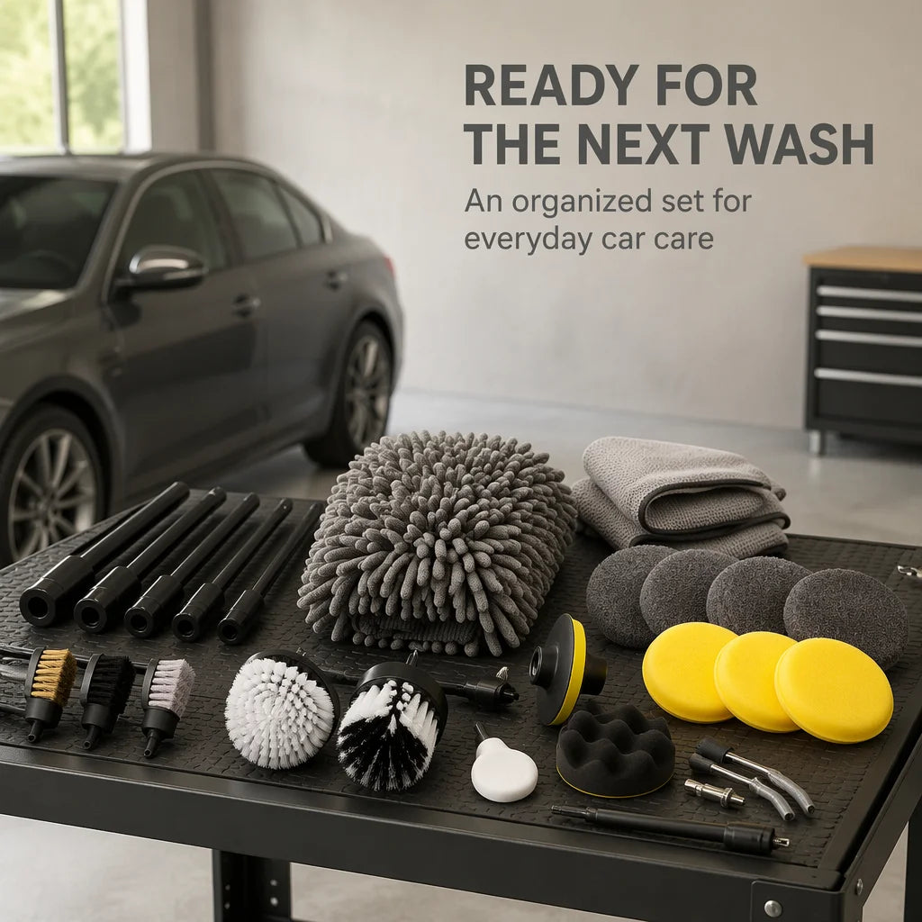 Car Cleaning Tools Kit,Car Detailing Brush Set with Carry Bag,Auto Drill Brush Set Pro Car Wash Kit for Car Interior&Exterior