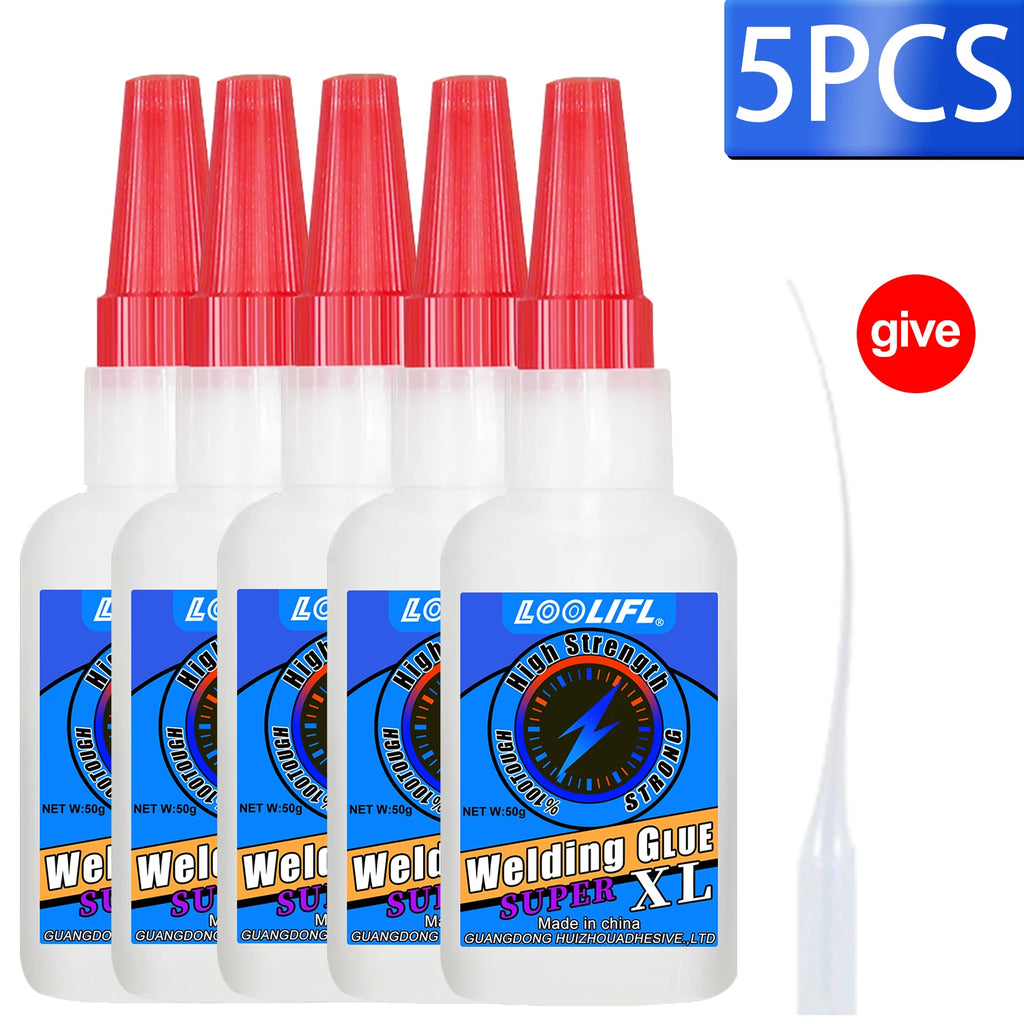 LOOLIFL50g High Strength Welding Oily Super Glue Universal Clear Non-Marking Repair Adhesive Instant Glue Strong Fast SuperGlue