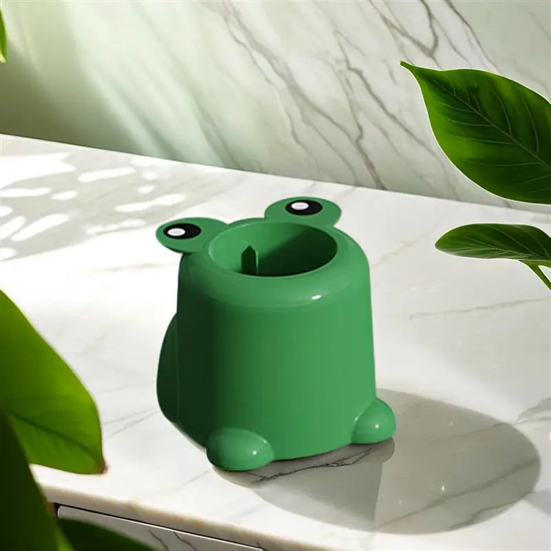 Plastic Soft Bristles Cleaning Brushes Green Frog Toilet Brush Long Handle Brush with Base Brush bathroom accessories