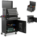 5 Drawer Rolling Tool Cabinet with Detachable Top, Lockable, Metal Storage Cart for Workshop
